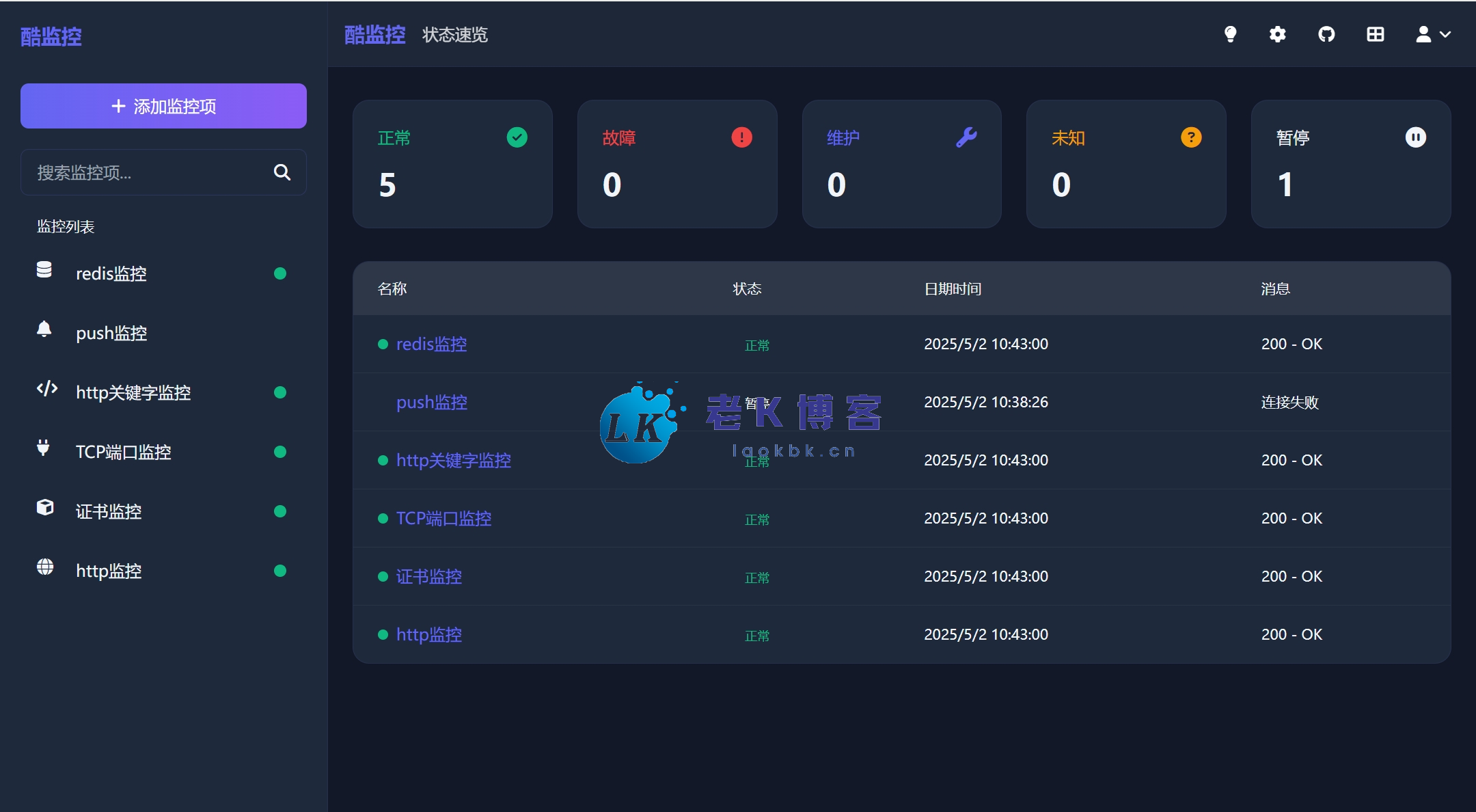 免费开源！高颜值的监控工具，支持网站监控/接口监控/HTTPS证书监控等多种监控类型